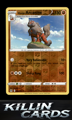 Reverse Holofoil Hisuian Arcanine 084/196 Pokemon Holo Rare SWSH11: Lost Origin