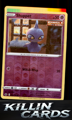 Reverse Holofoil Shuppet 062/198 Pokemon Common SWSH06: Chilling Reign Card NM