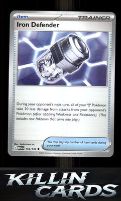 Iron Defender 118/132 Pokemon Uncommon ME01: Mega Evolution Card NM