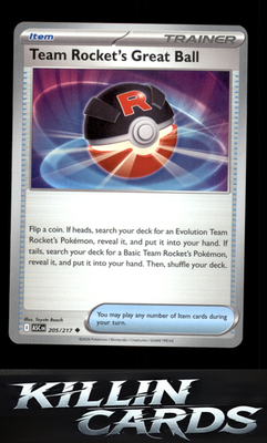 Team Rocket's Great Ball 205/217 Pokemon Uncommon ME: Ascended Heroes Card NM