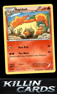 Rapidash 17/114 Pokemon Uncommon XY - Steam Siege Card LP
