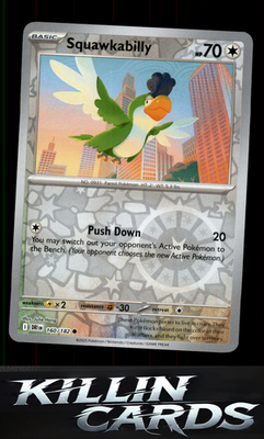 Reverse Holofoil Squawkabilly 160/182 Pokemon Common SV10: Destined Rivals Card