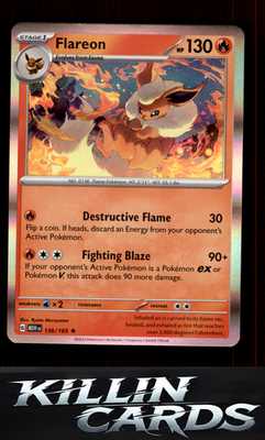 Flareon 136/165 Pokemon Rare SV: Scarlet & Violet 151 Card NM