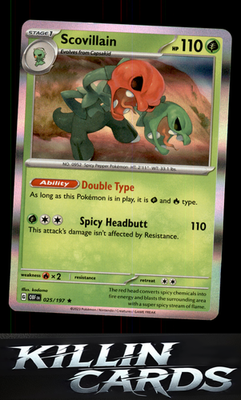 Scovillain 025/197 Pokemon Rare SV03: Obsidian Flames Card NM