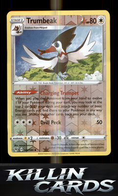 Reverse Holofoil Trumbeak 144/185 Pokemon Uncommon SWSH04: Vivid Voltage Card NM