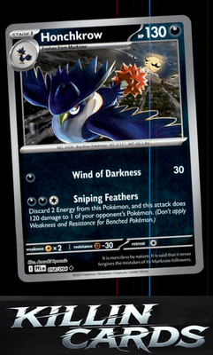 Reverse Holofoil Honchkrow 058/094 Pokemon Uncommon ME02: Phantasmal Flames Card