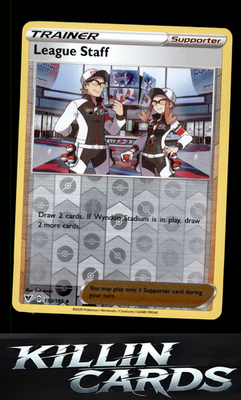 Reverse Holofoil League Staff 153/185 Pokemon Uncommon SWSH04: Vivid Voltage Car