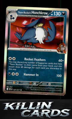 Team Rocket's Honchkrow 127/217 Pokemon Rare ME: Ascended Heroes Card NM