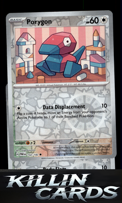 Reverse Holofoil Porygon 142/182 Pokemon Common SV04: Paradox Rift Card NM