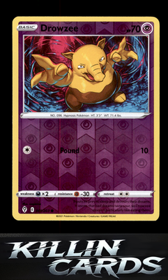 Reverse Holofoil Drowzee 061/203 Pokemon Common SWSH07: Evolving Skies Card NM