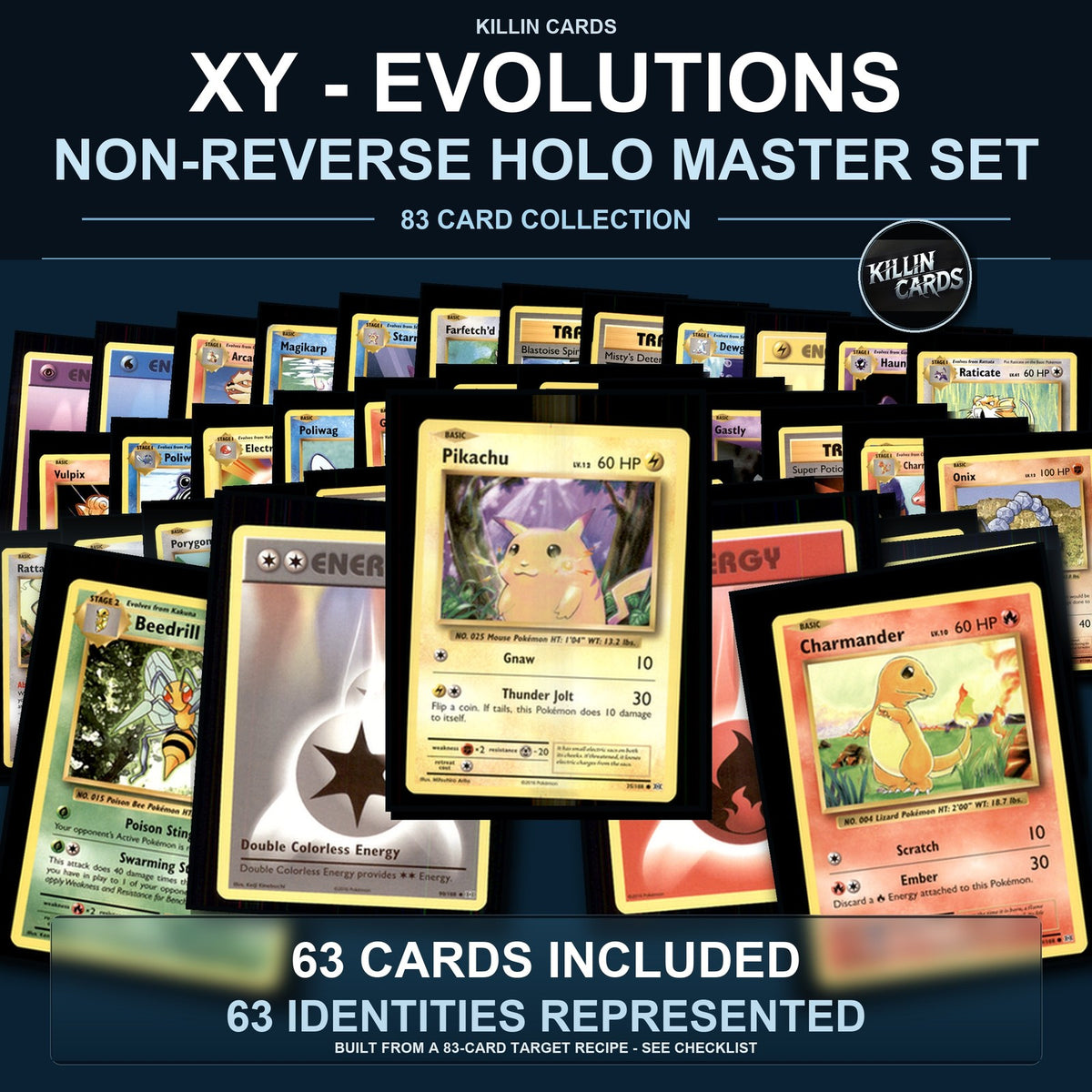 Pokemon TCG XY - Evolutions C/UC/R Standard Set 63 Cards