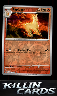 Reverse Holofoil Rapidash 020/142 Pokemon Uncommon SV07: Stellar Crown Card NM