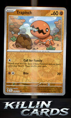 Reverse Holofoil Trapinch 104/191 Pokemon Common SV08: Surging Sparks Card NM
