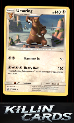 Ursaring 172/236 Pokemon Rare SM - Cosmic Eclipse Card NM