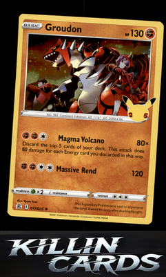 Groudon 017/025 Pokemon Holo Rare Celebrations Card NM