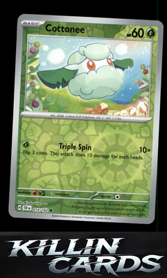 Reverse Holofoil Cottonee 014/162 Pokemon Common SV05: Temporal Forces Card NM