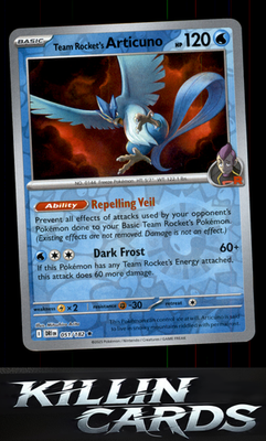 Reverse Holofoil Team Rocket's Articuno 051/182 Pokemon Rare SV10: Destined Riva