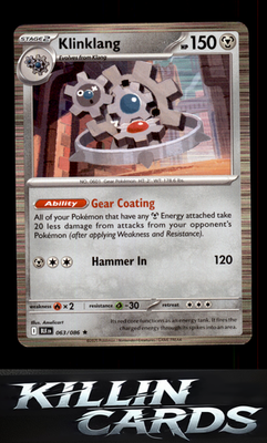 Klinklang 063/086 Pokemon Rare SV: Black Bolt Card NM