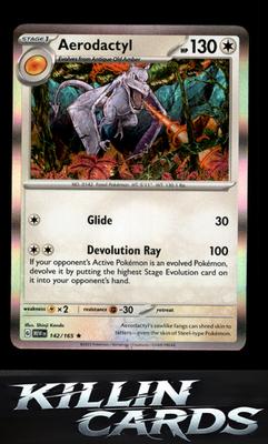 Aerodactyl 142/165 Pokemon Rare SV: Scarlet & Violet 151 Card NM
