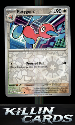 Reverse Holofoil Porygon2 143/182 Pokemon Common SV04: Paradox Rift Card NM