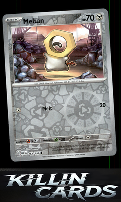 Reverse Holofoil Meltan 152/197 Pokemon Common SV03: Obsidian Flames Card NM