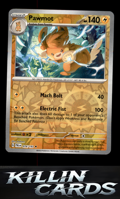 Reverse Holofoil Pawmot 076/193 Pokemon Rare SV02: Paldea Evolved Card NM