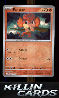 Reverse Holofoil Pansear 014/086 Pokemon Common SV: White Flare Card NM