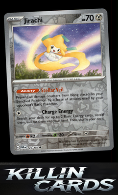 Reverse Holofoil Jirachi 126/182 Pokemon Common SV04: Paradox Rift Card NM