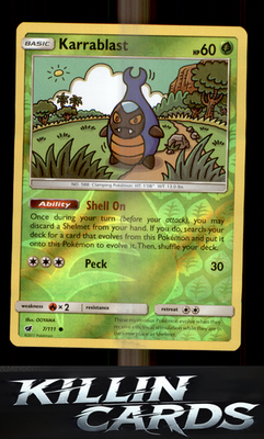 Karrablast 7/111 Pokemon Common SM - Crimson Invasion Card NM