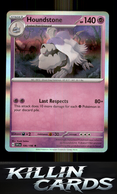 Houndstone 106/198 Pokemon Rare SV01: Scarlet & Violet Base Set Card NM
