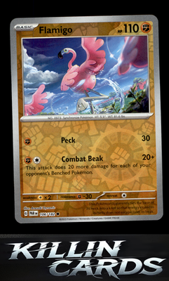 Reverse Holofoil Flamigo 106/182 Pokemon Common SV04: Paradox Rift Card NM