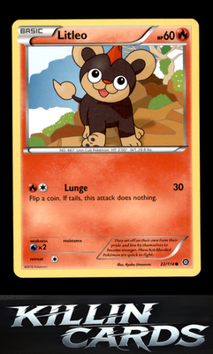Litleo 22/114 Pokemon Common XY - Steam Siege Card LP