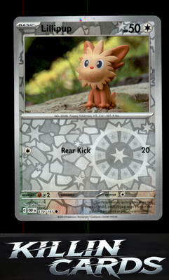 Reverse Holofoil Lillipup 170/197 Pokemon Common SV03: Obsidian Flames Card NM