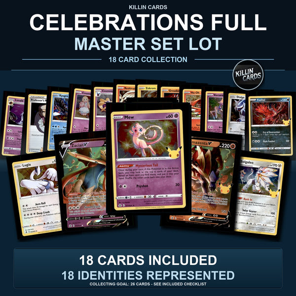Pokemon TCG Celebrations Partial Master Set Lot 18 Cards Master Set Collection