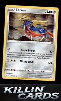 Zacian 094/159 Pokemon Holo Rare SWSH: Crown Zenith Card NM
