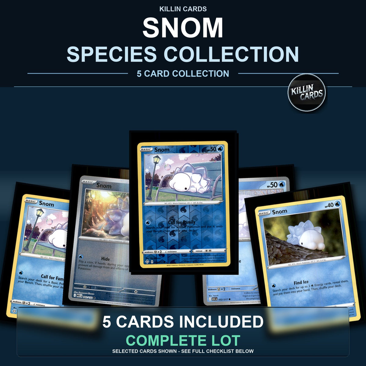 Pokemon TCG Snom Species Collection 5 Different Cards
