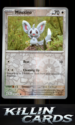Reverse Holofoil Minccino - 136/162 136/162 Pokemon Common SV05: Temporal Forces