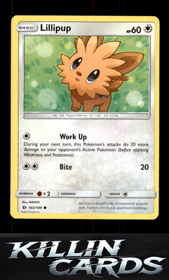 Lillipup 103/149 Pokemon Common SM Base Set Card NM