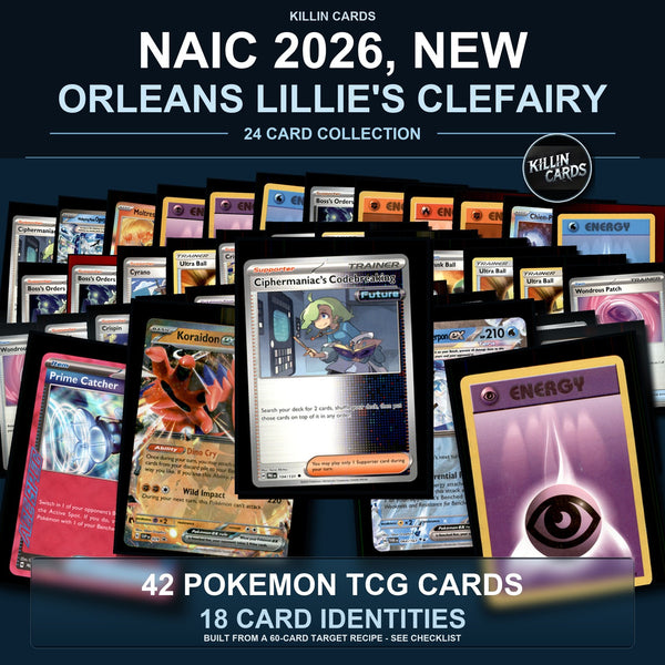 Partial Pokemon TCG NAIC 2026, New Orleans Lillie's Clefairy Decklist 42 Cards Deck