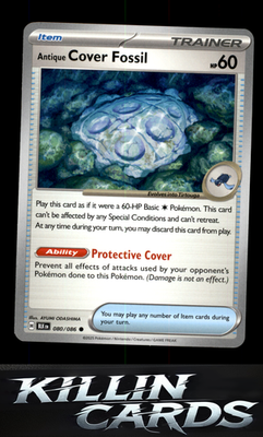 Antique Cover Fossil 080/086 Pokemon Common SV: Black Bolt Card NM