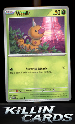 Weedle 001/086 Pokemon Common ME04: Chaos Rising Card NM