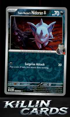 Reverse Holofoil Team Rocket's Nidoran F 114/182 Pokemon Common SV10: Destined R