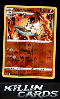 Reverse Holofoil Volcarona 024/198 Pokemon Rare SWSH06: Chilling Reign Card NM