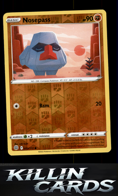 Reverse Holofoil Nosepass 073/172 Pokemon Common SWSH09: Brilliant Stars Card NM