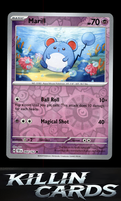Reverse Holofoil Marill 064/162 Pokemon Common SV05: Temporal Forces Card NM