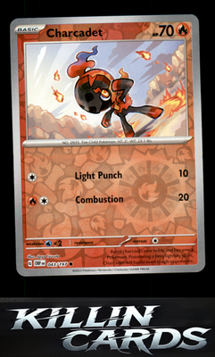 Reverse Holofoil Charcadet 043/197 Pokemon Common SV03: Obsidian Flames Card NM