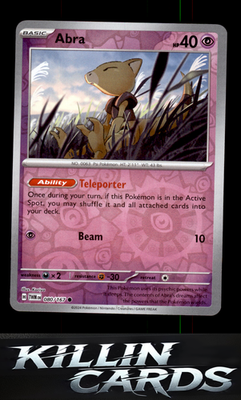 Reverse Holofoil Abra 080/167 Pokemon Common SV06: Twilight Masquerade Card NM