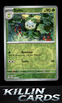 Reverse Holofoil Dolliv 022/182 Pokemon Common SV10: Destined Rivals Card NM