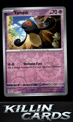 Reverse Holofoil Yamask 075/182 Pokemon Common SV04: Paradox Rift Card LP