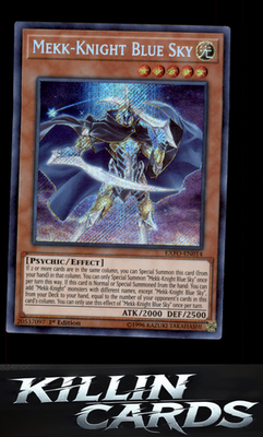 1st Edition Mekk-Knight Blue Sky EXFO-EN014 YuGiOh Secret Rare Extreme Force Car